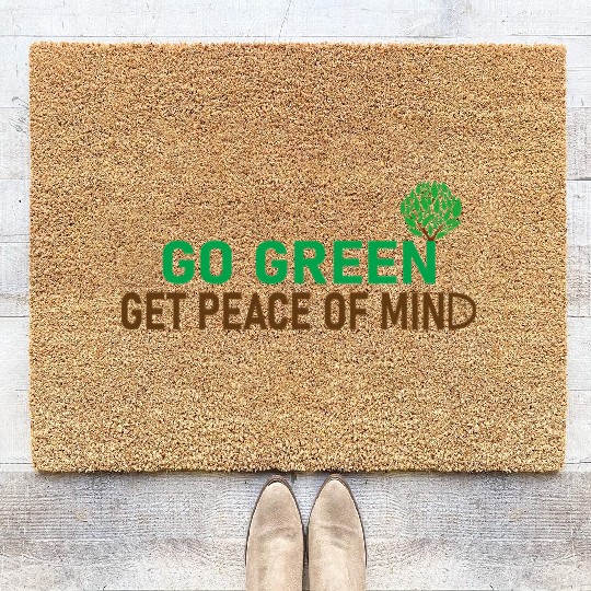 Peaceful Green Tree Logo for Eco Apparel Coir Doormats