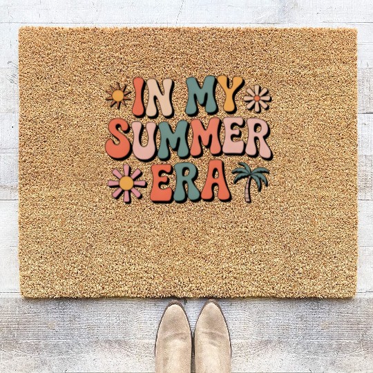 In My Summer Era Groovy Last Day of School Teacher Coir Doormats