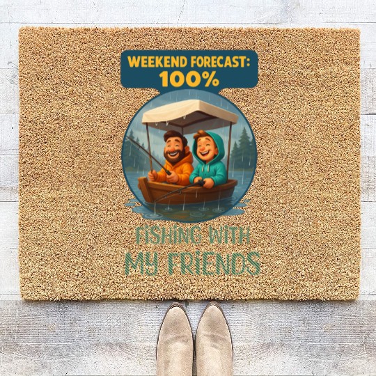 Weekend Forecast: 100% Fishing with My Friends Coir Doormats