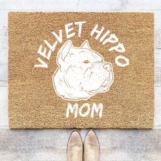 Velvet Hippo Mom – Bully Dog Lovers Coir Doormats