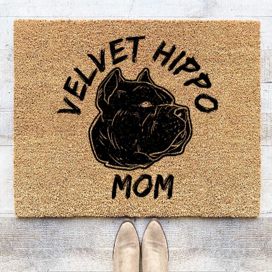 Velvet Hippo Mom – Bully Dog Lovers Coir Doormats