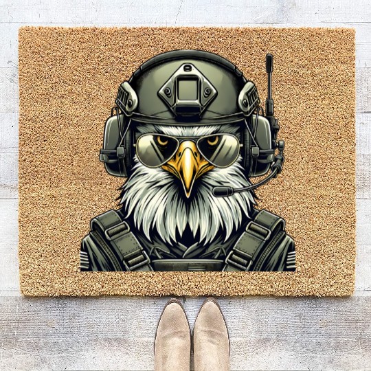 Military Eagle In Mission Coir Doormats