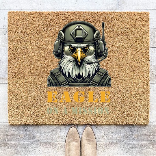 Military Eagle In Mission Coir Doormats