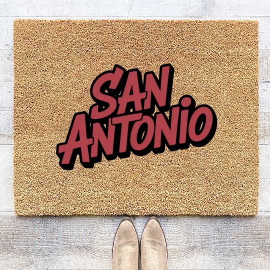 San Antonio Text Design Coir Doormats