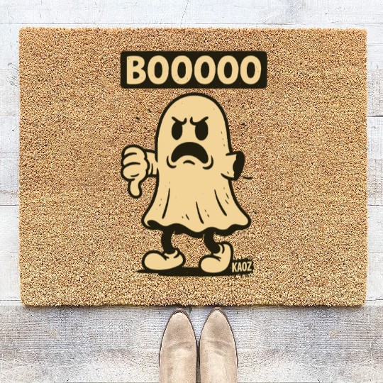 Angry Ghost – BOOOOO thumbs-down Coir Doormats