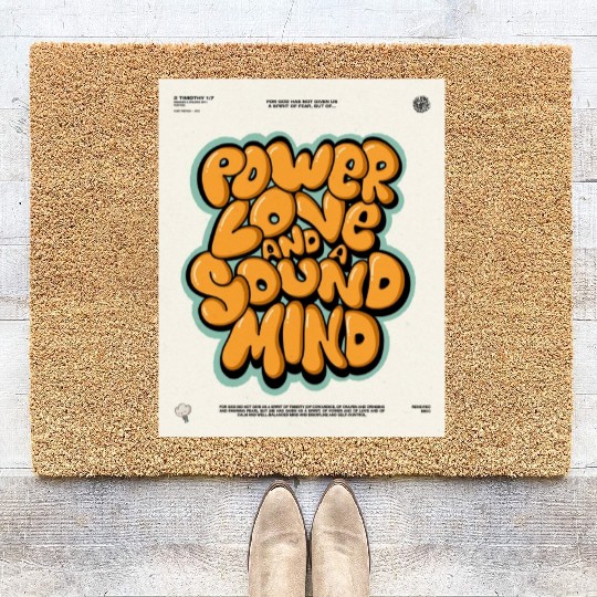 Power. Love. Mind Sound – Aesthetic Yellow Quote f Coir Doormats