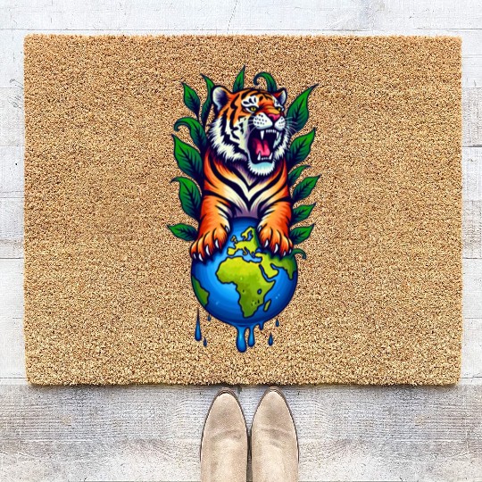 Tiger Earth Embrace ✦ Eco Accessory ✦ Vibrant Coir Doormats