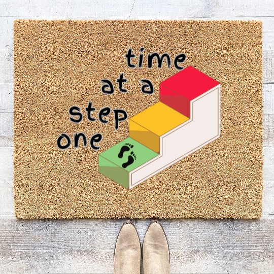 One Step at a Time – Mental Health Quote Coir Doormats