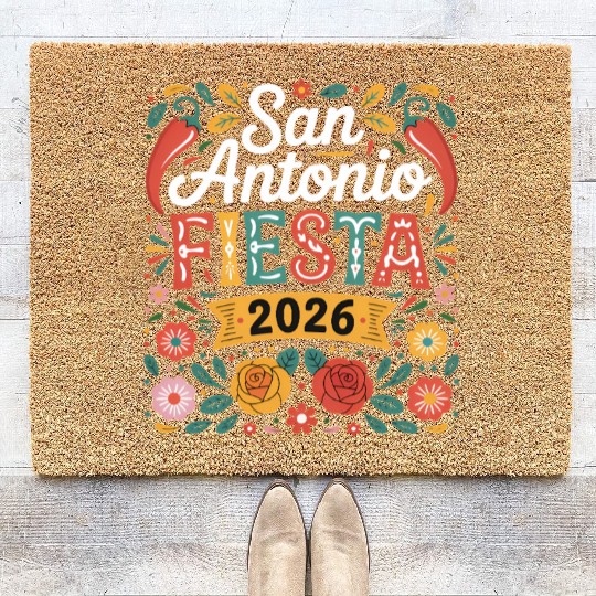 San Antonio 2026 Fiesta Cinco De Mayo Texas Coir Doormats