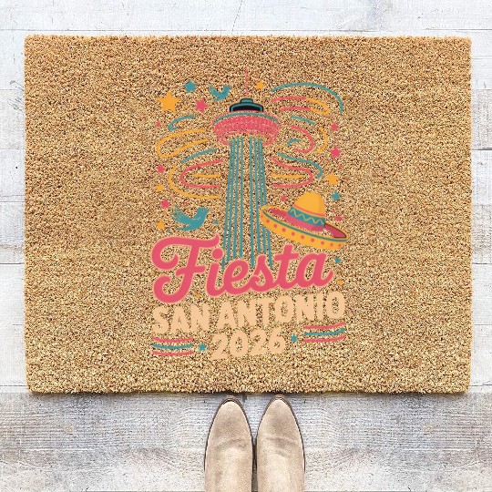 Funny San Antonio 2026 Fiesta Cinco De Mayo Tex Coir Doormats
