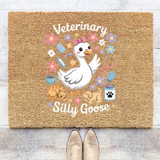 Veterinarian Silly Goose Veterinary Medicine Coir Doormats