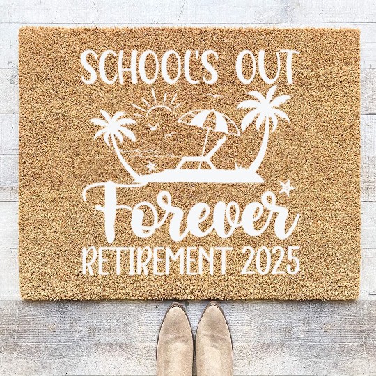 Retired Teacher Retirement Teacher 2025 Coir Doormats