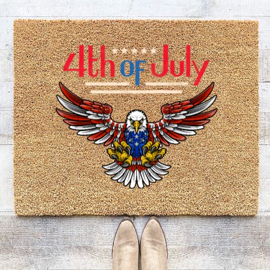 4th of July Patriotic Eagle USA Pride Art Coir Doormats
