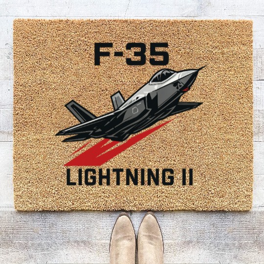 F-35 Lightning II Stealth Fighter Jet Art Coir Doormats