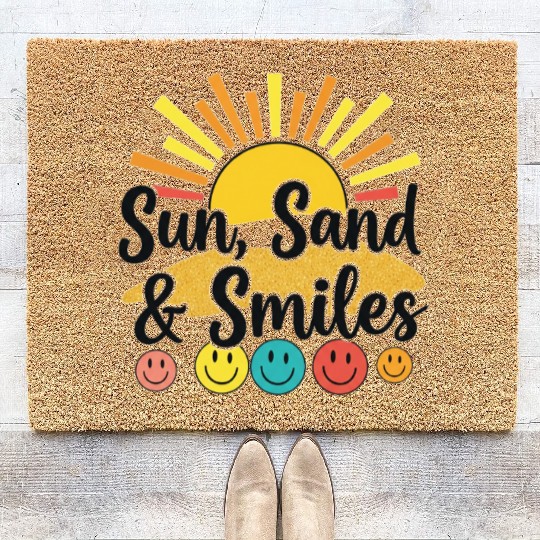 Sun, Sand & Smiles Beach Day Vibes Coir Doormats