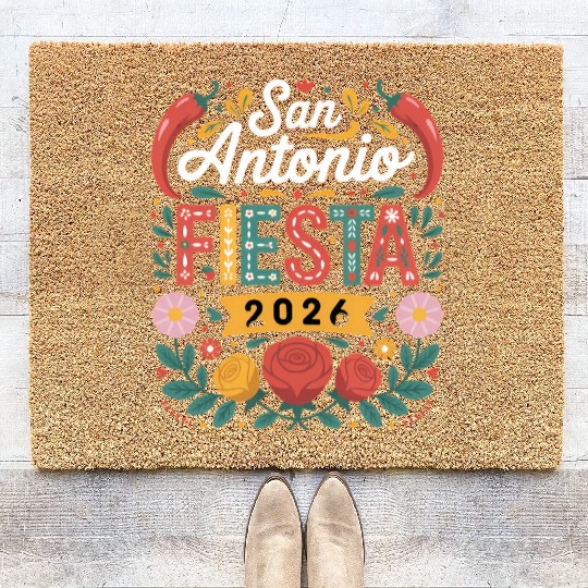 San Antonio 2026 Fiesta Cinco De Mayo Texas Coir Doormats