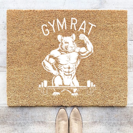 Gym Rat - White Coir Doormats