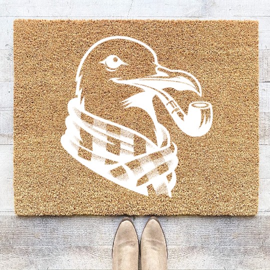 Nordic Seagull Art With Sailor Flair Coir Doormats