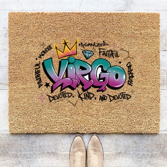 Virgo Graffiti Zodiac Art Coir Doormats