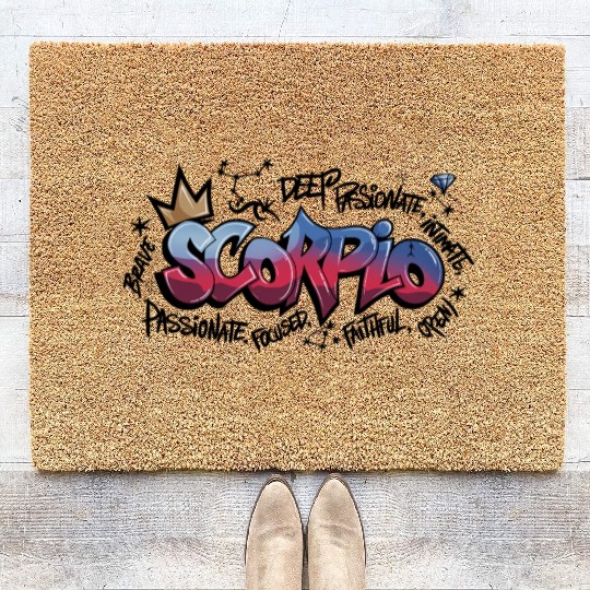 Scorpio Graffiti Zodiac Art Coir Doormats