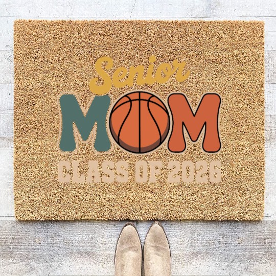 Senior Mom Basketball Class of 2026 Coir Doormats