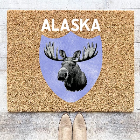 moose alaska nature lover Coir Doormats