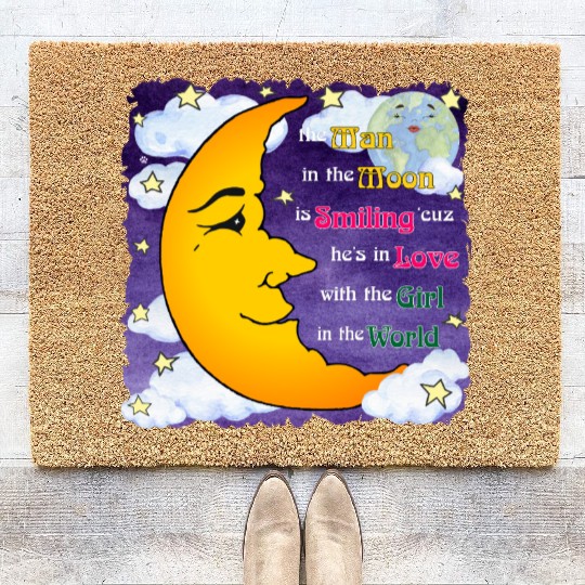 Man in the Moon w Clouds Coir Doormats