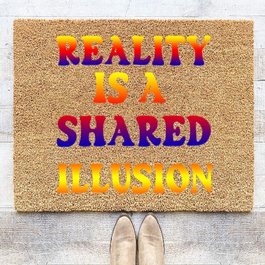 Vivid Psychedelic Illusion Text Coir Doormats