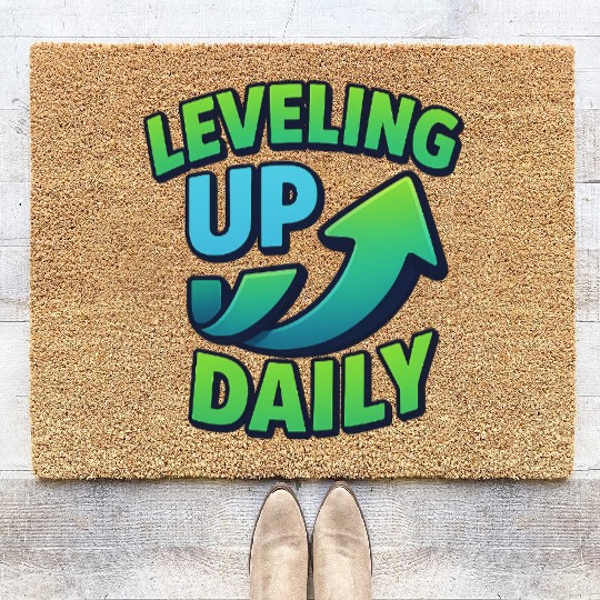 Level Up Daily – Gamer Mindset Streetwear Coir Doormats