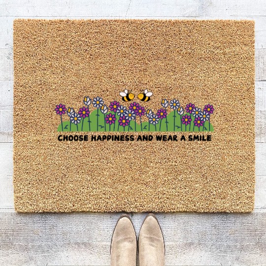 Choose Happiness Wear a Smile Coir Doormats
