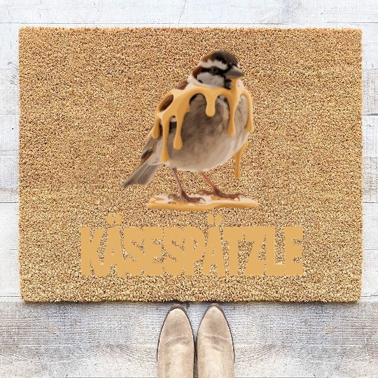 Käsespätzle Sparrow Delight With Cheesy Drizzle Coir Doormats