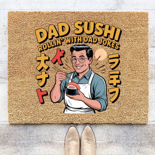 Réel Cool Papa Sushi Fishing Funny Father Day Coir Doormats