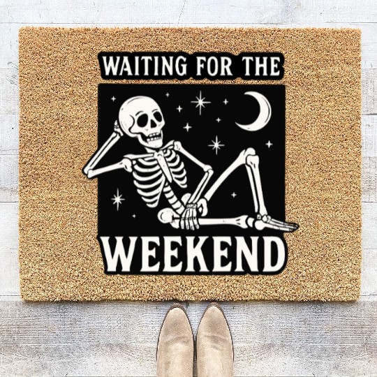 Weekend Skeleton Mood Graphic Coir Doormats
