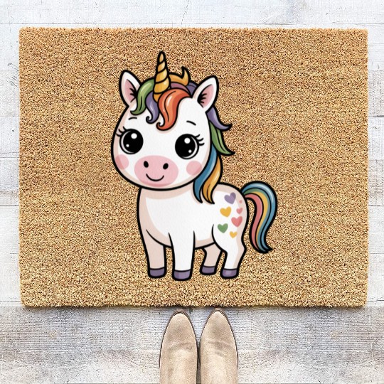 Believe in Magic – Cute Rainbow Unicorn Fantasy Coir Doormats