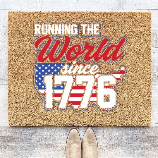 Running the World since 1776 - USA Patriot Design Coir Doormats