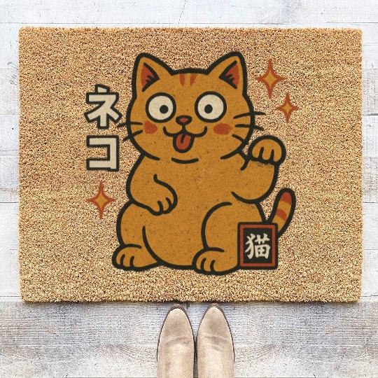 Lucky Cat Japanese Coir Doormats