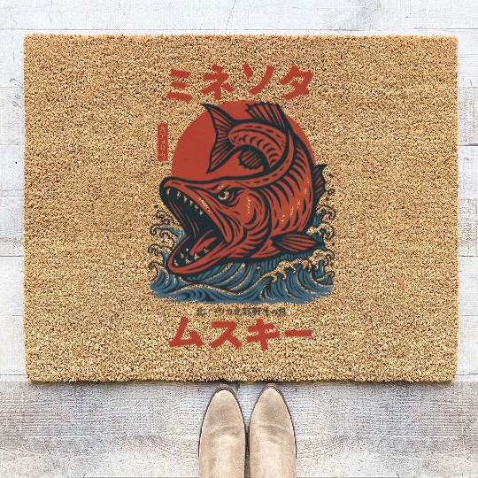 Vintage Japanese Minnesota Muskies ABA Basketball Coir Doormats
