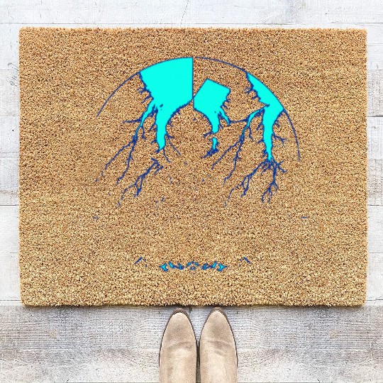 Royal Blue Lightning shadow Coir Doormats