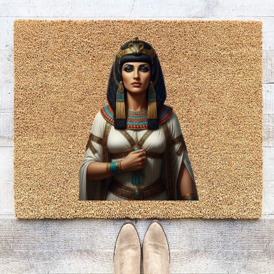 Royal Ancient Egyptian Queen Portrait Coir Doormats