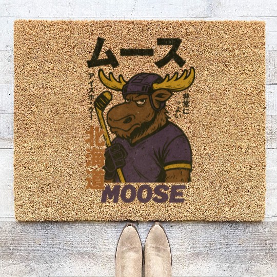 Vintage Minnesota Moose Hockey Japan Version Coir Doormats