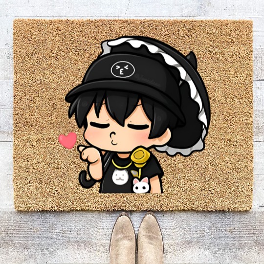 Chibi Joneda Blowing Kiss Coir Doormats