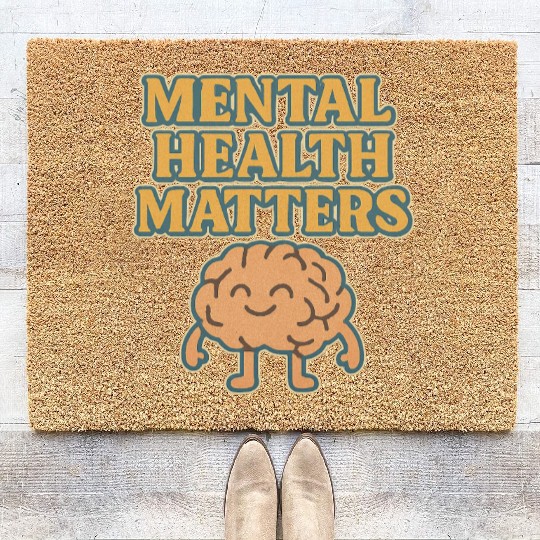Mental Health Matters Hand-Drawn Illustration Coir Doormats