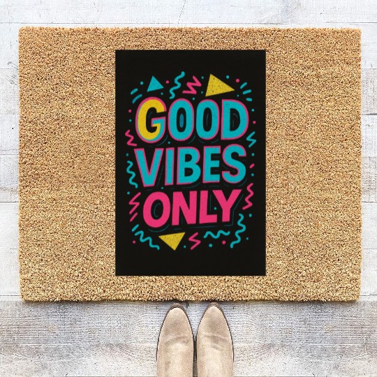 Positive Energy – Retro 90s Neon Coir Doormats