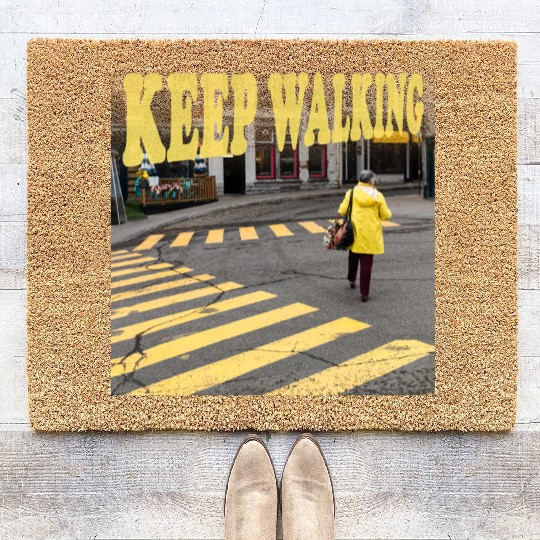 Yellow Crosswalk Vibes Coir Doormats