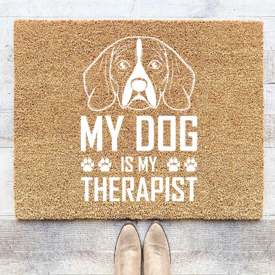 My Dog is My Therapist Beagle Coir Doormats