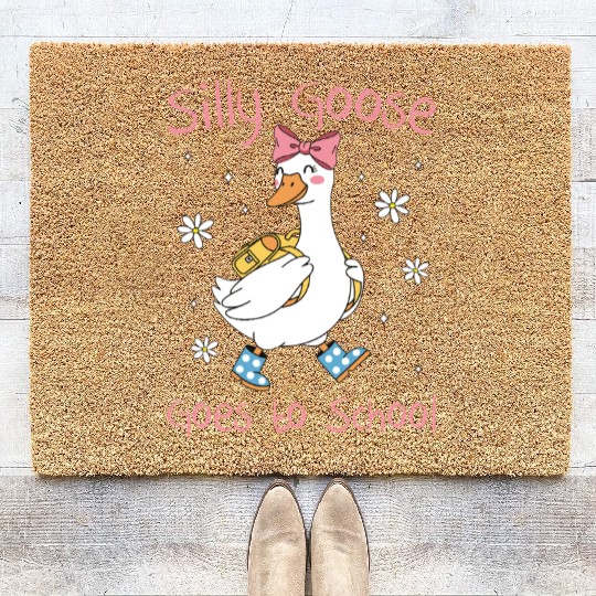 Silly Goose Back to School Funny Coir Doormats