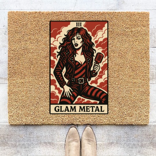 Glam Metal Tarot Card – Fierce, Flashy, and Loud Coir Doormats