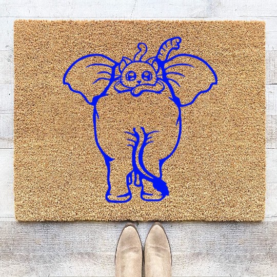 Cat Elephant Walking Team Lies On Top 2 Friends Coir Doormats