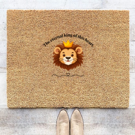 Royal Lion with Heart Motif Coir Doormats