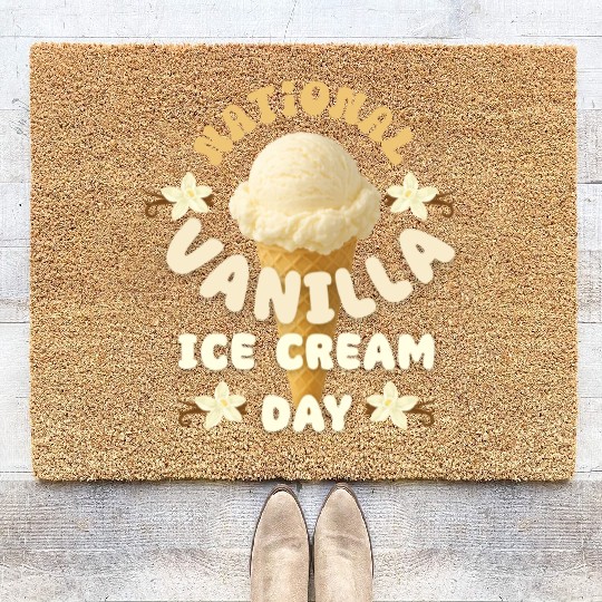 National Vanilla Ice CreaM Day Design Coir Doormats